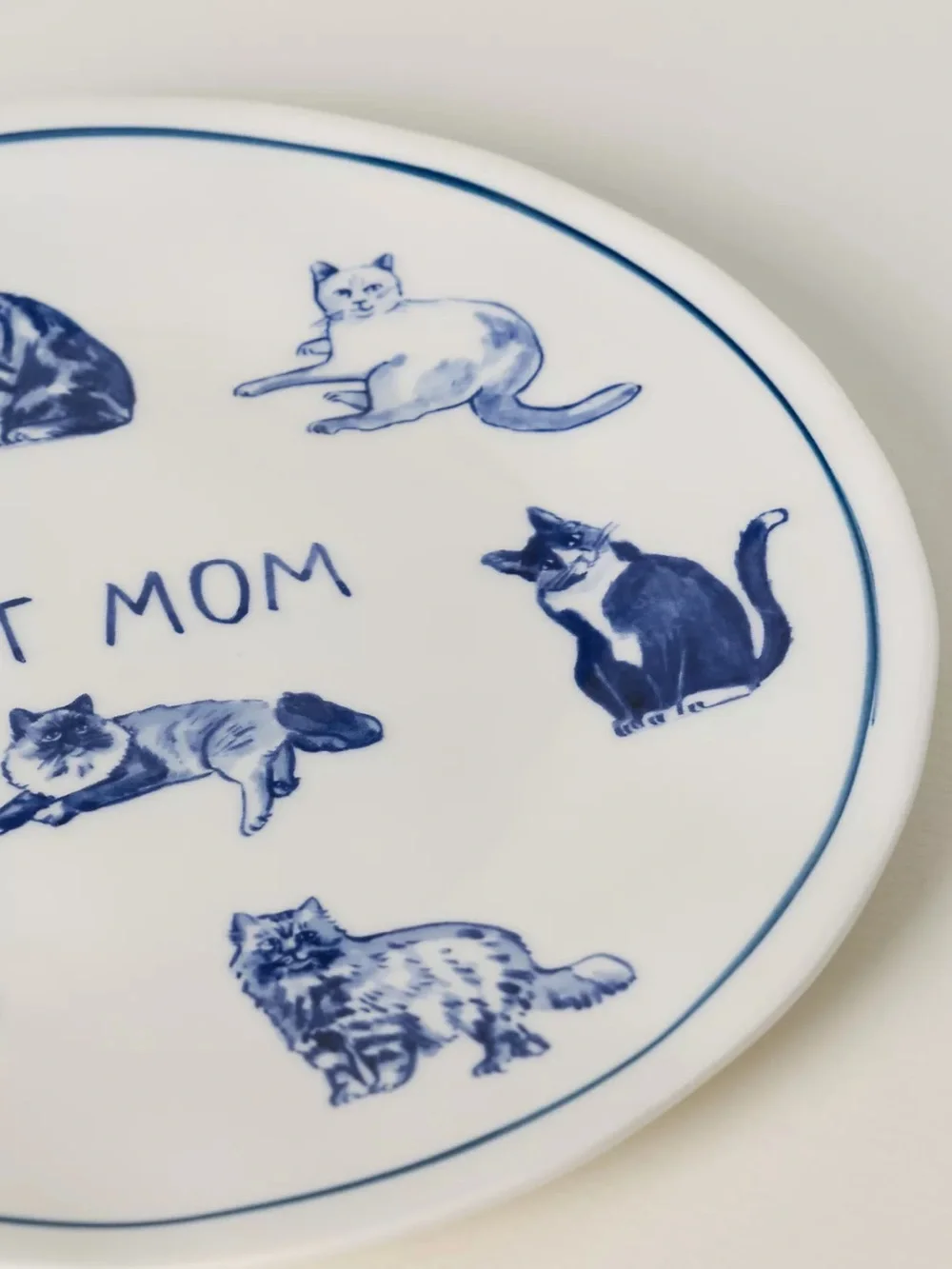 Anthropologie Cat Mom Stoneware Dessert Plates